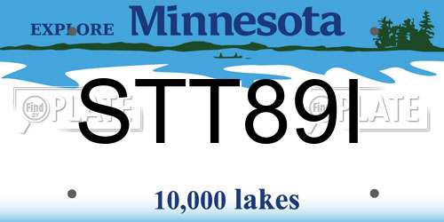 STT89I Minnesota License Plate