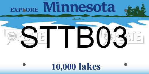 STTB03 Minnesota License Plate