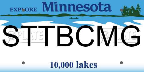 STTBCMG Minnesota License Plate