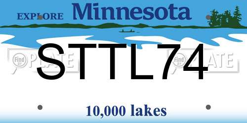 STTL74 Minnesota License Plate