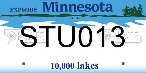 STU013 Minnesota License Plate