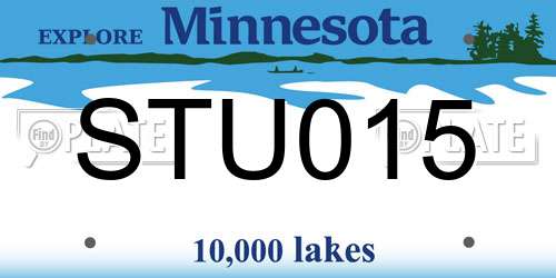 STU015 Minnesota License Plate
