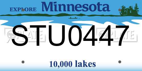 STU0447 Minnesota License Plate