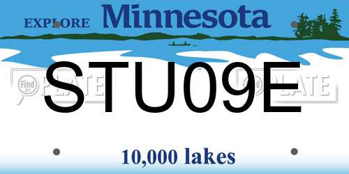 STU09E Minnesota License Plate