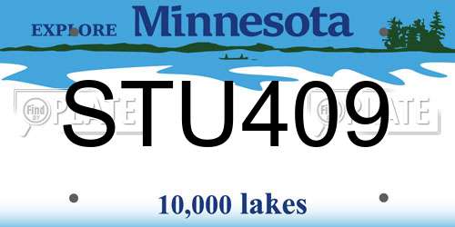 STU409 Minnesota License Plate