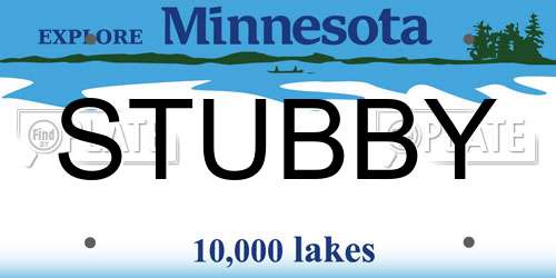 STUBBY Minnesota License Plate