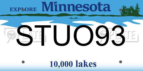 STUO93 Minnesota License Plate