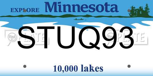 STUQ93 Minnesota License Plate