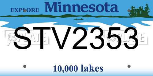 STV2353 Minnesota License Plate