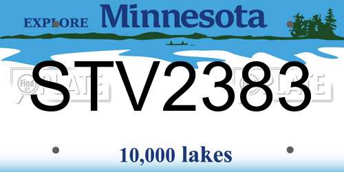 STV2383 Minnesota License Plate