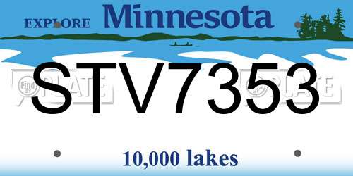 STV7353 Minnesota License Plate