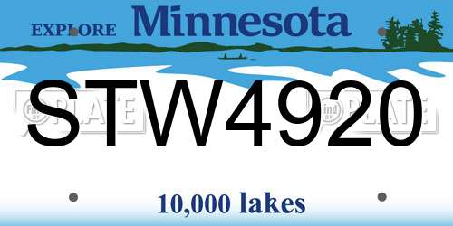 STW4920 Minnesota License Plate