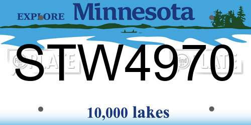 STW4970 Minnesota License Plate