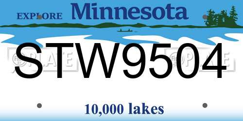 STW9504 Minnesota License Plate