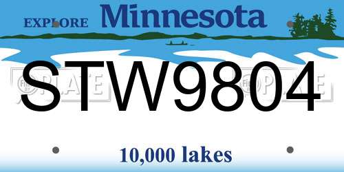 STW9804 Minnesota License Plate