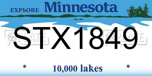 STX1849 Minnesota License Plate