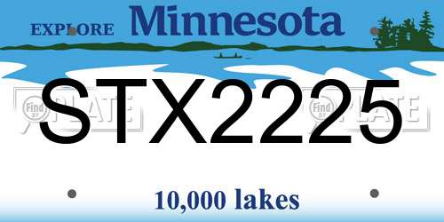 STX2225 Minnesota License Plate