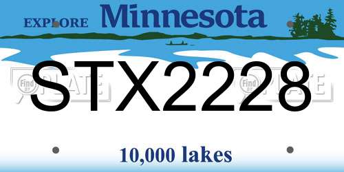 STX2228 Minnesota License Plate