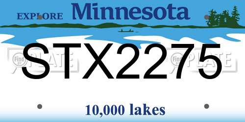 STX2275 Minnesota License Plate