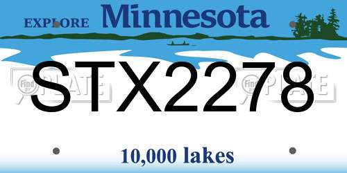 STX2278 Minnesota License Plate
