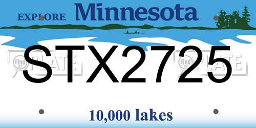 STX2725 Minnesota License Plate
