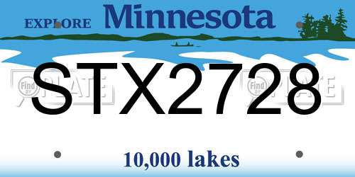 STX2728 Minnesota License Plate