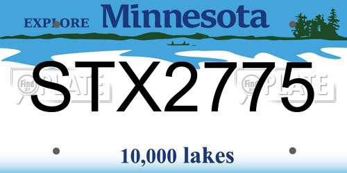 STX2775 Minnesota License Plate