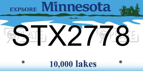 STX2778 Minnesota License Plate