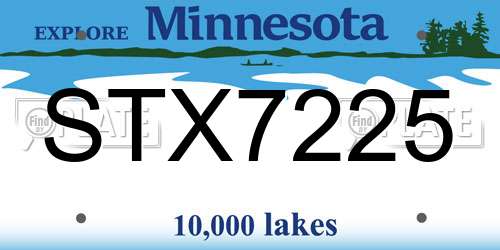 STX7225 Minnesota License Plate