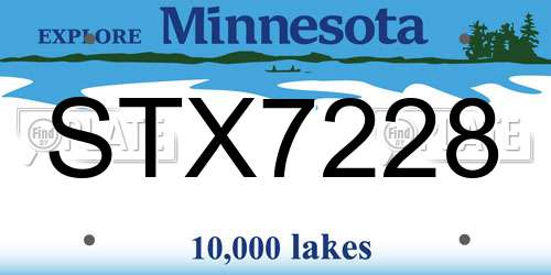 STX7228 Minnesota License Plate