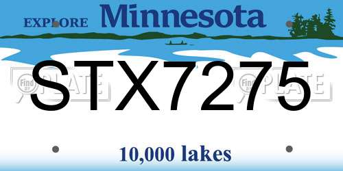 STX7275 Minnesota License Plate