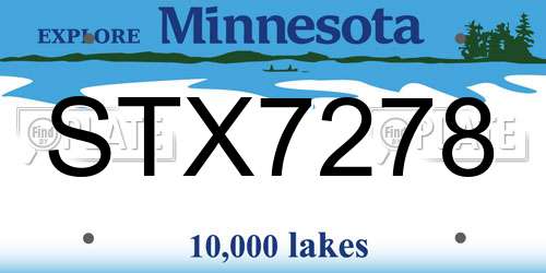 STX7278 Minnesota License Plate