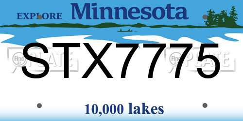 STX7775 Minnesota License Plate