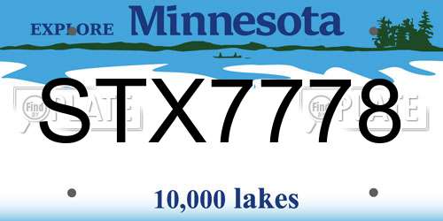 STX7778 Minnesota License Plate