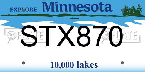 STX870 Minnesota License Plate