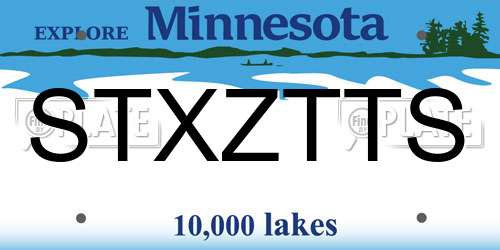 STXZTTS Minnesota License Plate