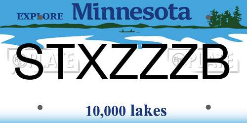 STXZZZB Minnesota License Plate