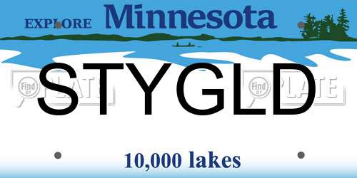 STYGLD Minnesota License Plate