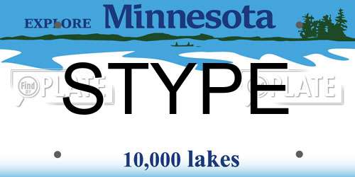 STYPE Minnesota License Plate
