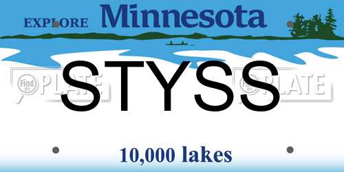 STYSS Minnesota License Plate