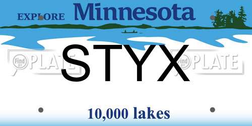 STYX Minnesota License Plate