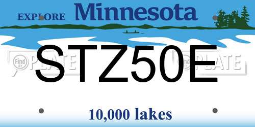 STZ50E Minnesota License Plate