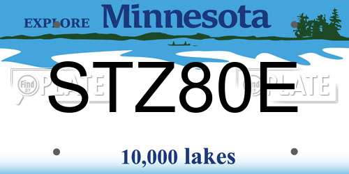 STZ80E Minnesota License Plate