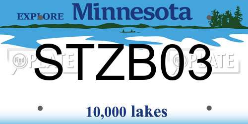 STZB03 Minnesota License Plate