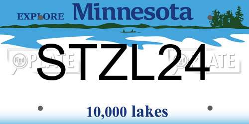STZL24 Minnesota License Plate
