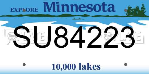 SU84223 Minnesota License Plate