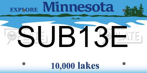 SUB13E Minnesota License Plate