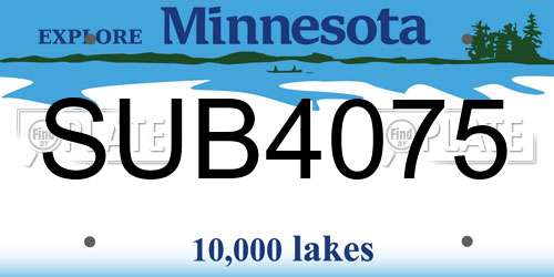 SUB4075 Minnesota License Plate