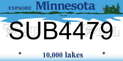 SUB4479 Minnesota License Plate