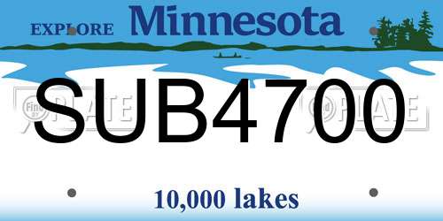 SUB4700 Minnesota License Plate